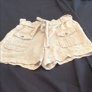 Anthropologie Elevenses Linen Blend Shorts